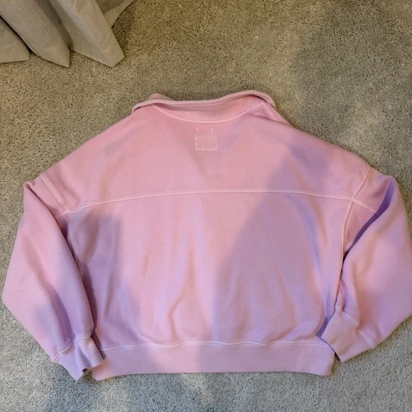 Abercrombie & Fitch Soft Max Essentials Light Pink Fleece Quarter-Zip - Large - Picture 6 of 6